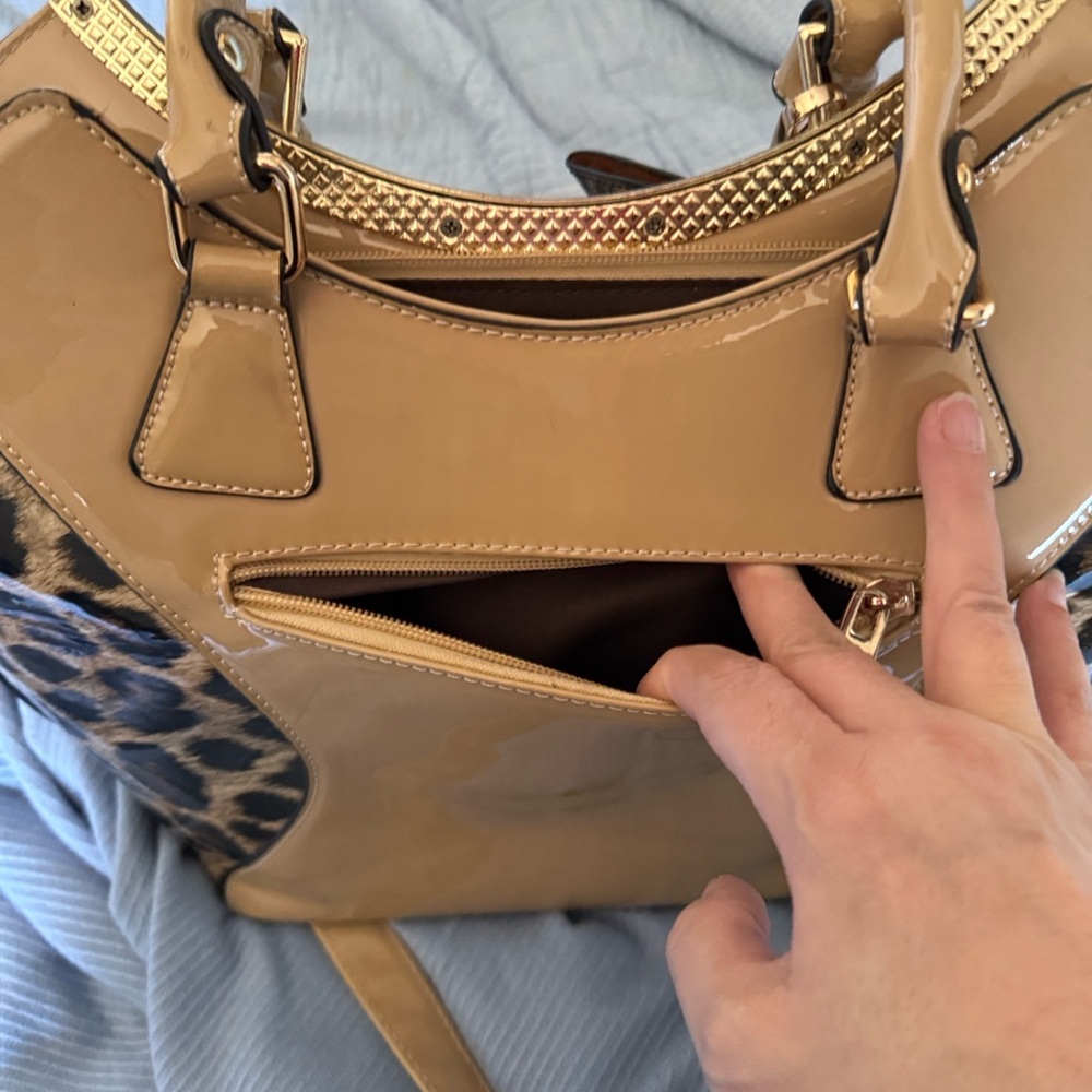 Michael Kors Brown and Leopard Print Satchel - Picture 6 of 9